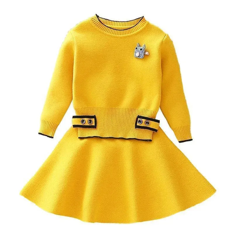 Girls Clothing Sets Kids Knitted Suits Long Sleeve - Kids Clothing Set - LeStyleParfait