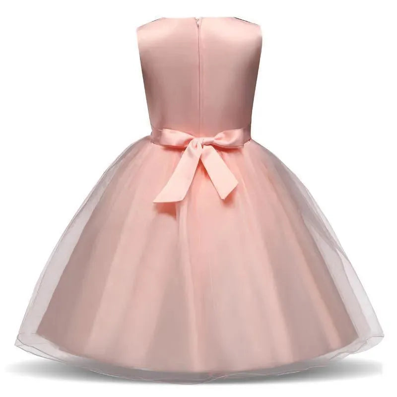 Girls Dress, Pink Princess Lace Girl Dress 4-10 Yrs - Girls Dresses - LeStyleParfait