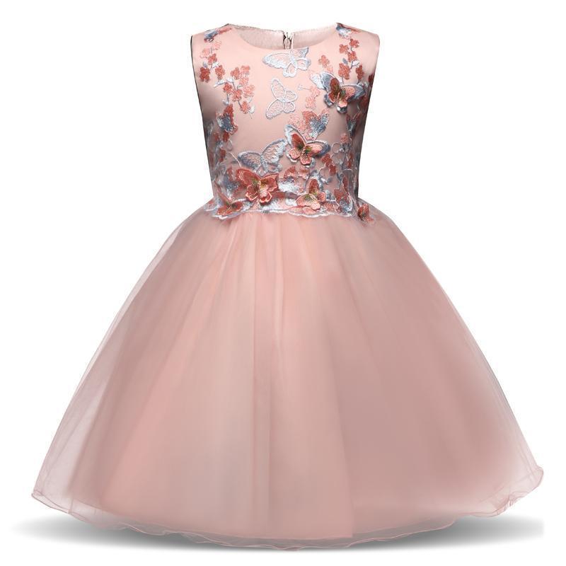 Girls Dress, Pink Princess Lace Girl Dress 4-10 Yrs - Girls Dresses - LeStyleParfait