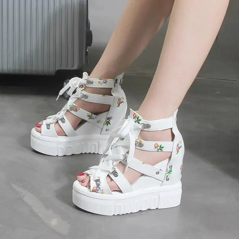 Girly Printed Wedge Shoes - Wedge Shoes - LeStyleParfait