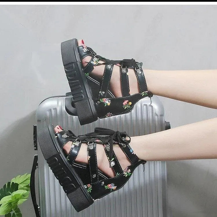 Girly Printed Wedge Shoes - Wedge Shoes - LeStyleParfait