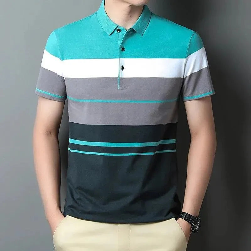 Gradient Striped Polo Shirt For Men - Polo Shirt - LeStyleParfait