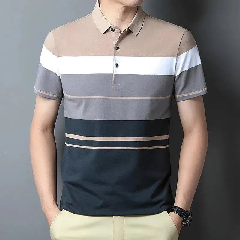 Gradient Striped Polo Shirt For Men - Polo Shirt - LeStyleParfait