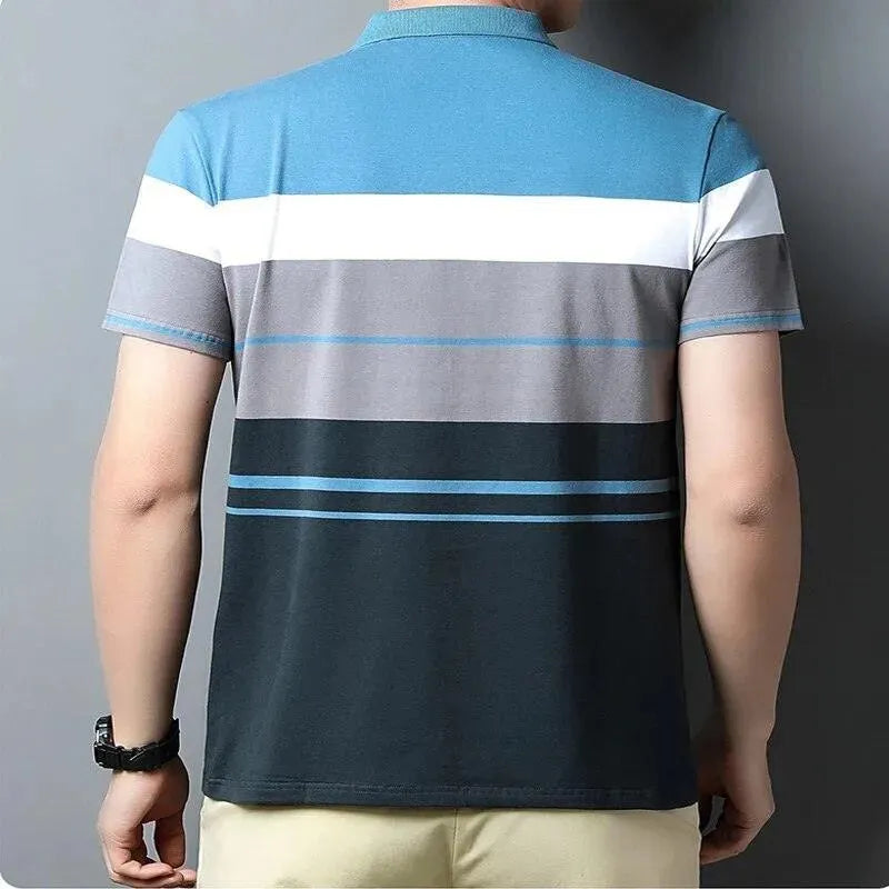 Gradient Striped Polo Shirt For Men - Polo Shirt - LeStyleParfait