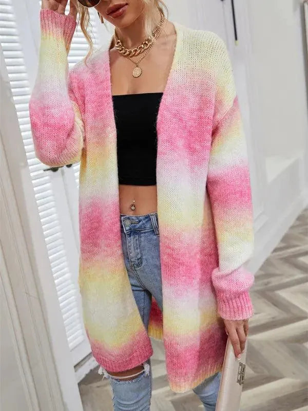 Gradient Tie-Dye Women Cardigan Sweater - Cardigan Sweater - LeStyleParfait
