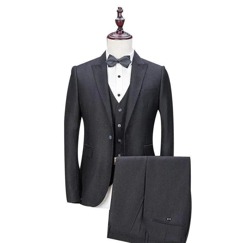 Grand Event Black Three Piece Men Suit - Tuxedo Suit - LeStyleParfait