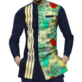 Green Dashiki Cotton Men's Shirt-Men Shirts-LeStyleParfait