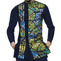 Green Yellow Cotton Dashiki Shirt-Men Shirts-LeStyleParfait