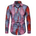 Grey Red African Button Shirt-Men Shirts-LeStyleParfait