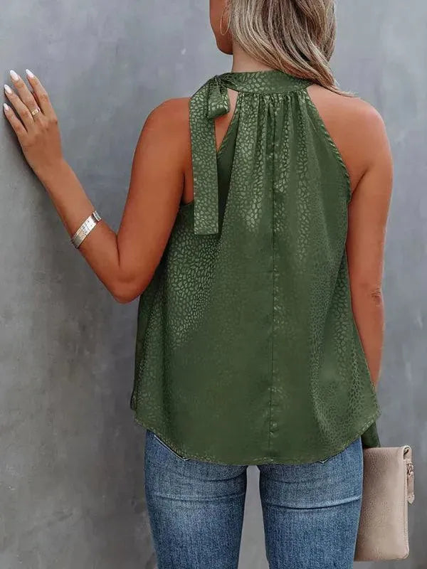 Halter Neck Bow Tie Women Top - Women Tops & Blouses | LeStyleParfait-Women Tops
