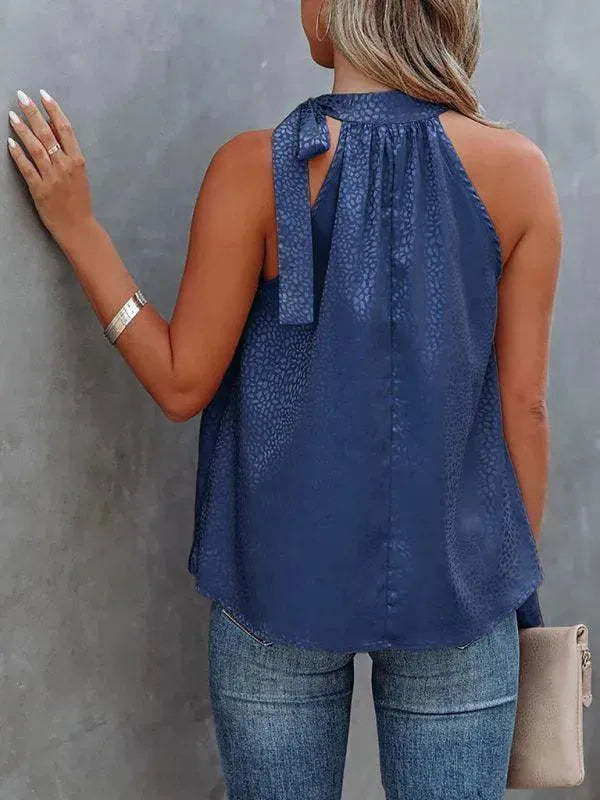 Halter Neck Bow Tie Women Top - Women Tops & Blouses | LeStyleParfait-Women Tops