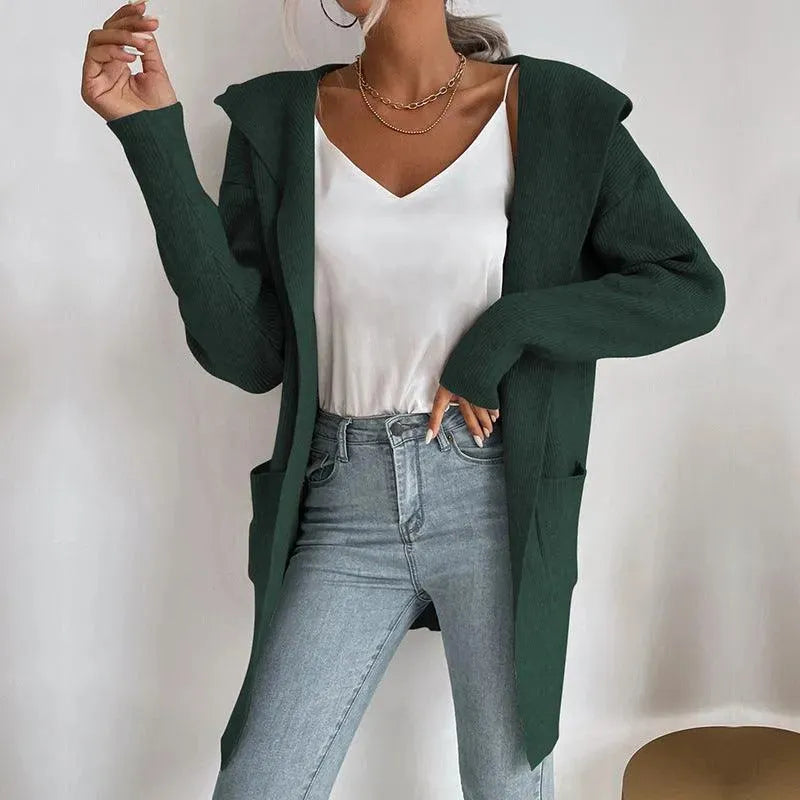 Hooded Knitted Women Cardigan Sweater - Cardigan Sweater - LeStyleParfait