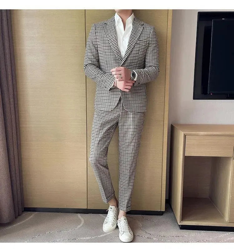 Houndstooth Prom Suit - Men's Suit - LeStyleParfait