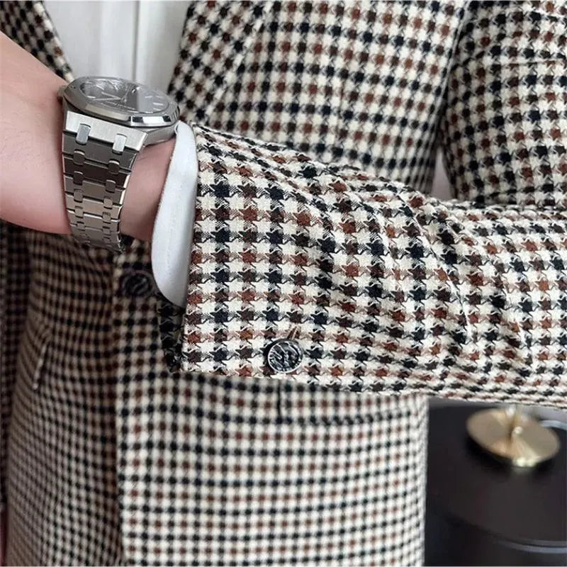 Houndstooth Prom Suit - Men's Suit - LeStyleParfait