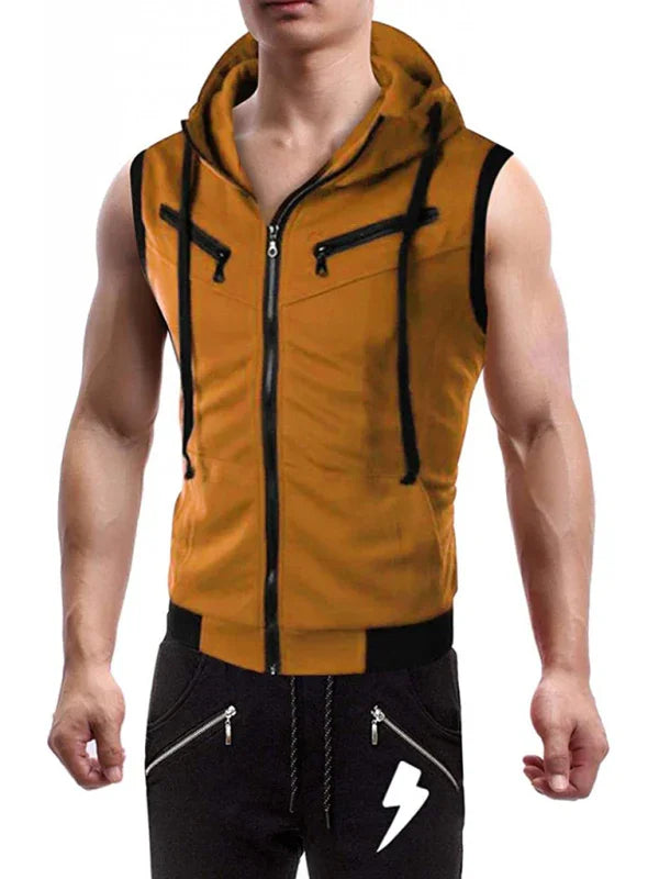 Men's Slim Hooded Cotton Vest