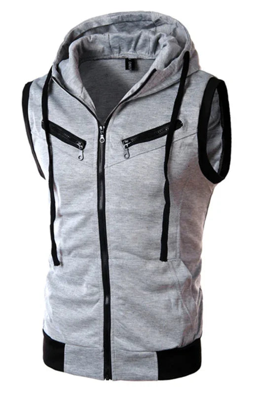 Men's Slim Hooded Cotton Vest