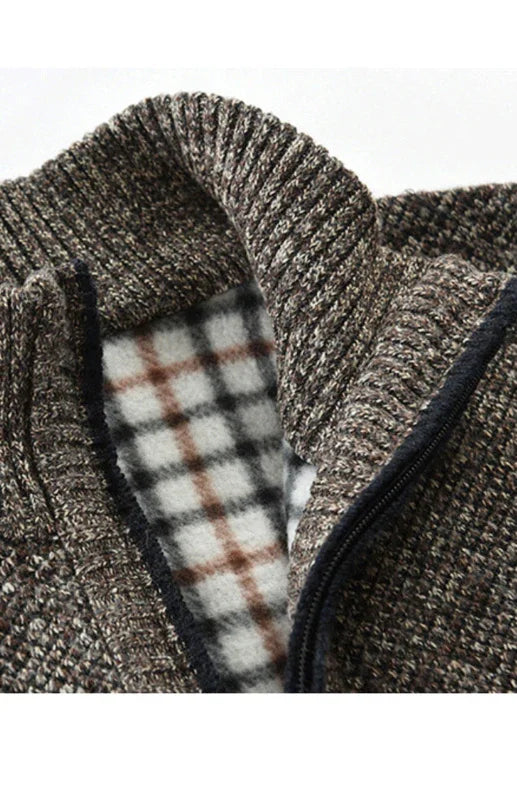 Men's High-Neck Zip Knit Vest