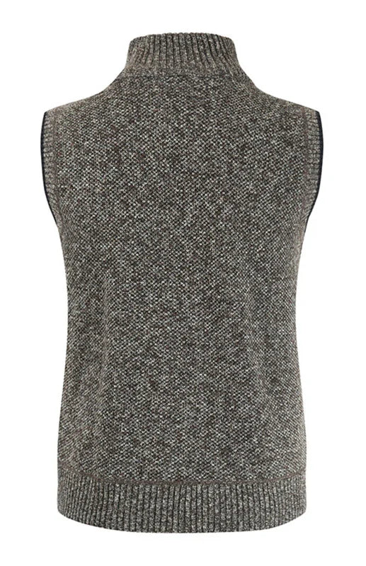 Men's High-Neck Zip Knit Vest