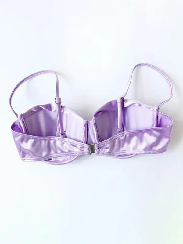 Ensemble de bikini jupette push-up blanc pour femme