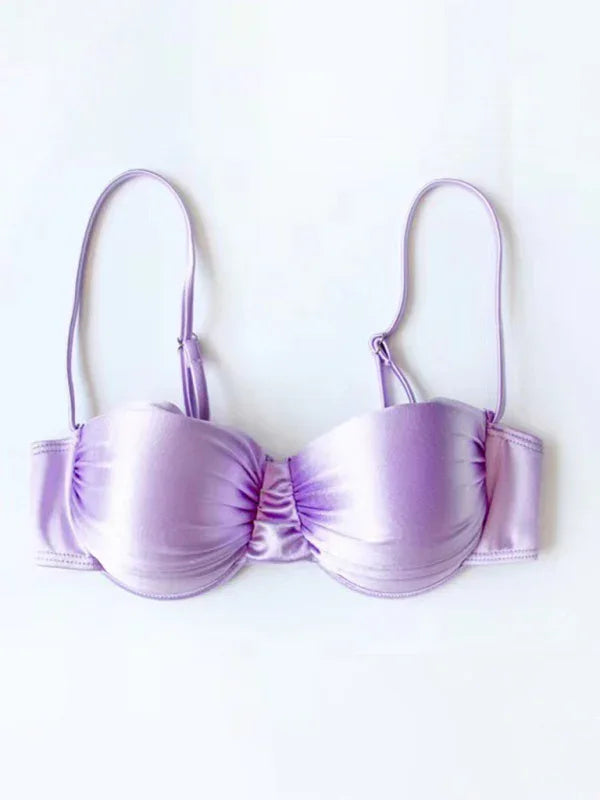 Ensemble de bikini jupette push-up blanc pour femme