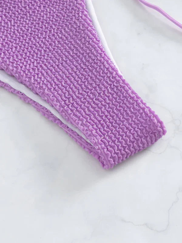 Ensemble de bikini ficelle rose pour femme