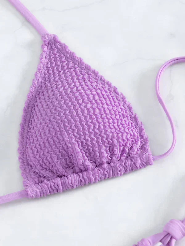 Ensemble de bikini ficelle rose pour femme