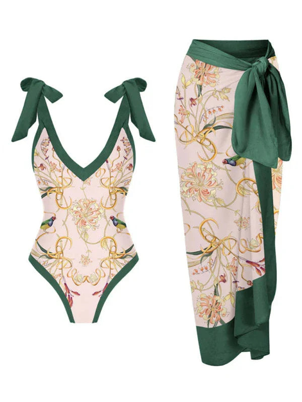 Maillot de Bain Une Pièce Fleuri pour Femme