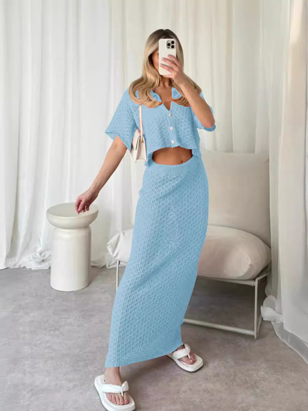 Boho Crochet V-Neck Maxi Dress
