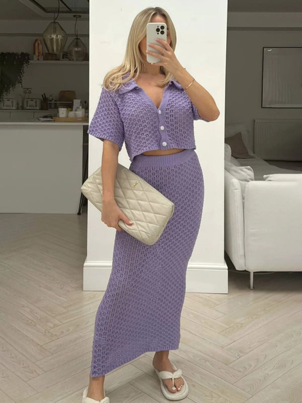 Boho Crochet V-Neck Maxi Dress