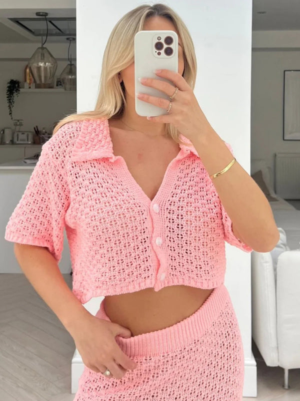 Boho Crochet V-Neck Maxi Dress