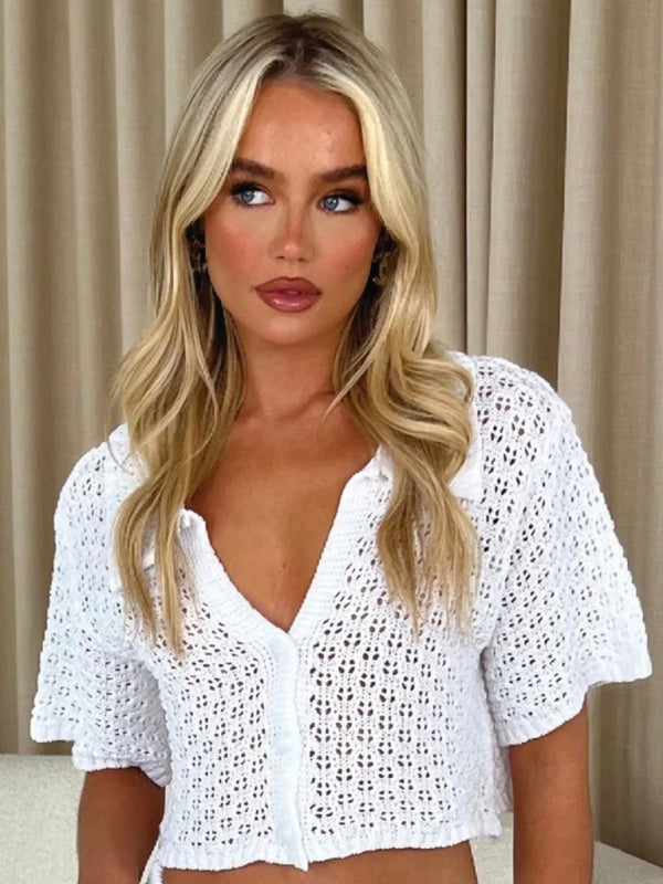 Boho Crochet V-Neck Maxi Dress