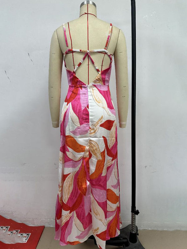 Romantic Floral Sleeveless Maxi Dress