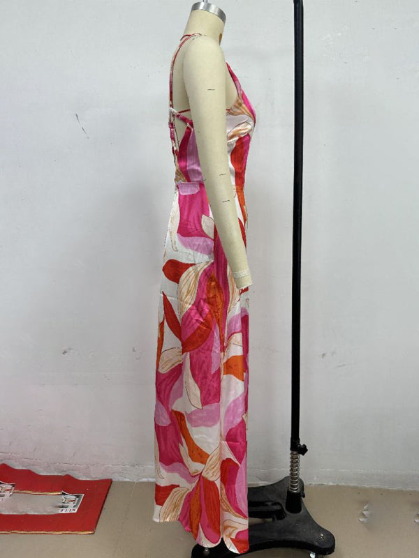 Romantic Floral Sleeveless Maxi Dress