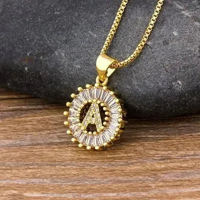 Initial Letter Charm Pendant Necklace - Pendant Necklace - LeStyleParfait