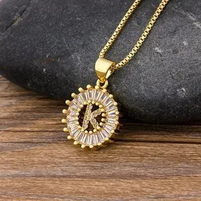 Initial Letter Charm Pendant Necklace - Pendant Necklace - LeStyleParfait