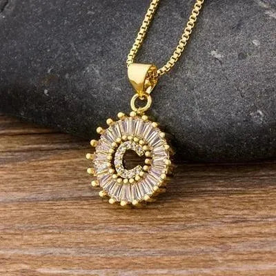 Initial Letter Charm Pendant Necklace - Pendant Necklace - LeStyleParfait