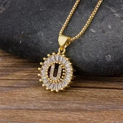 Initial Letter Charm Pendant Necklace - Pendant Necklace - LeStyleParfait