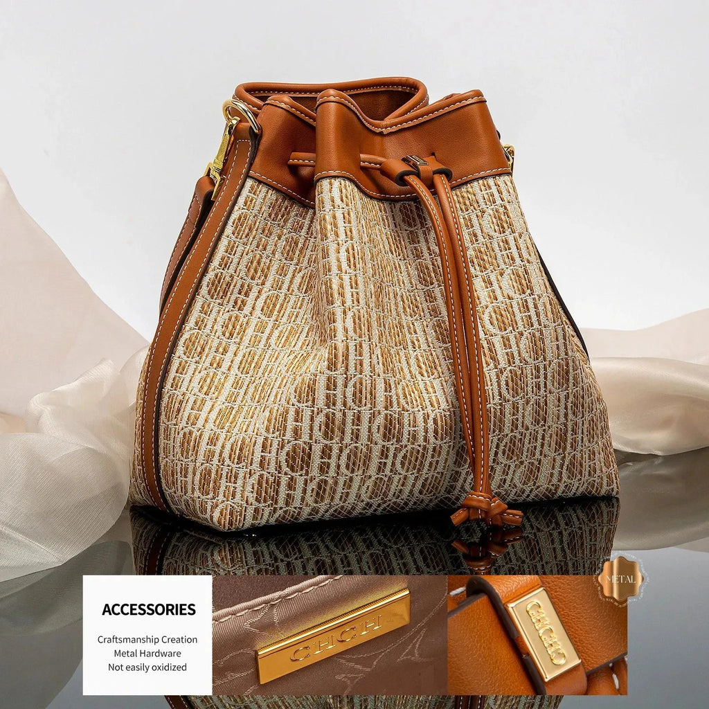 Letters Drawstring Bucket Shoulder Bag - Shoulder Bag - LeStyleParfait