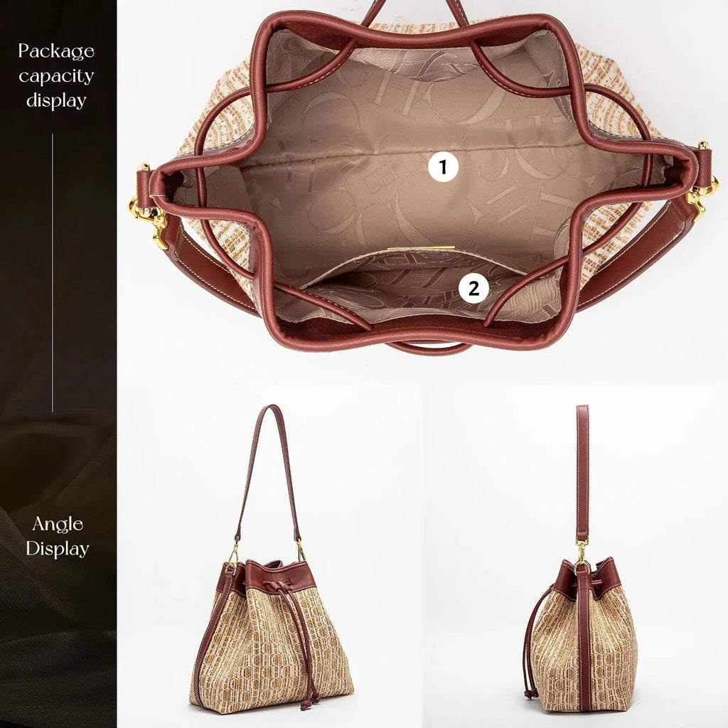 Letters Drawstring Bucket Shoulder Bag - Shoulder Bag - LeStyleParfait