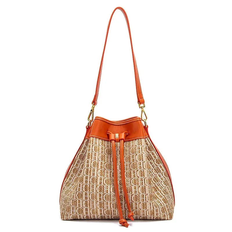 Letters Drawstring Bucket Shoulder Bag - Shoulder Bag - LeStyleParfait