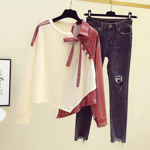 Liana Irregular Stitch Women Tops - Blouse - LeStyleParfait