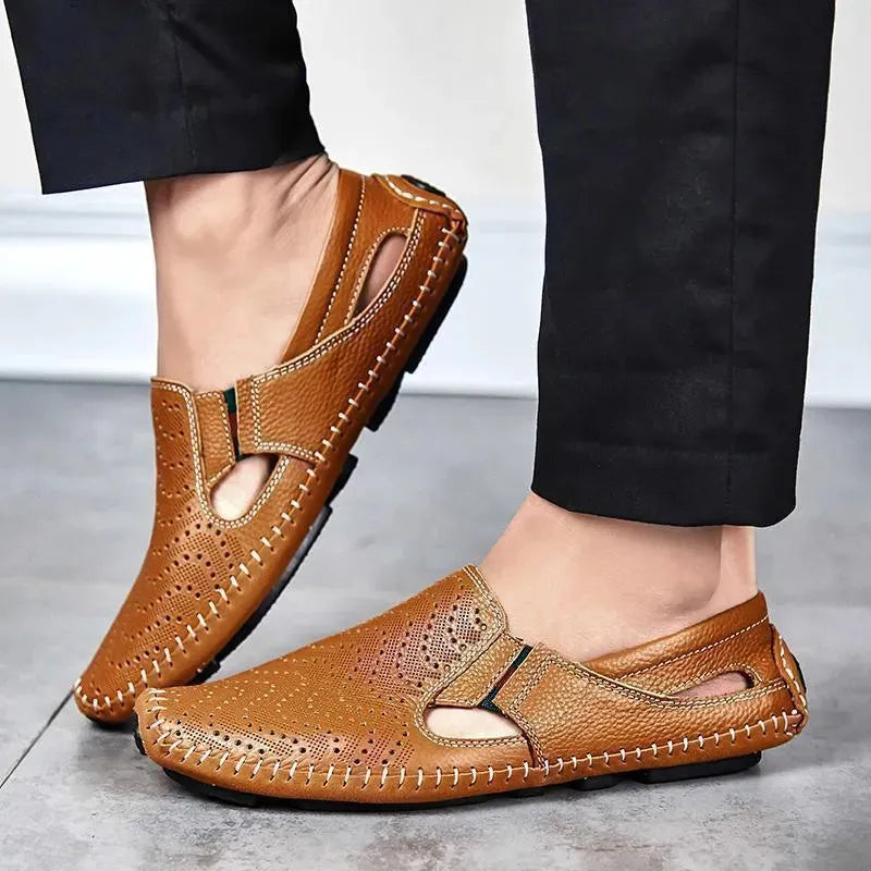 Loafers Genuine Leather Driving Flat Shoes - Loafer Shoes - LeStyleParfait