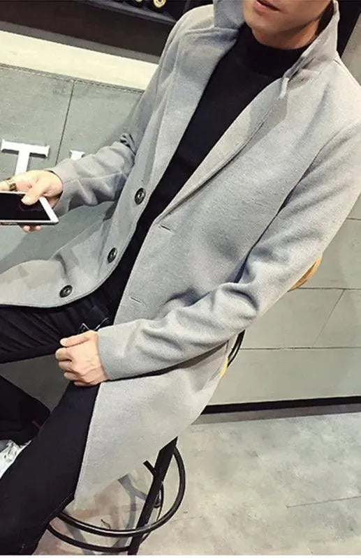 Long Woolen Men Winter Coat - Winter Coat - LeStyleParfait