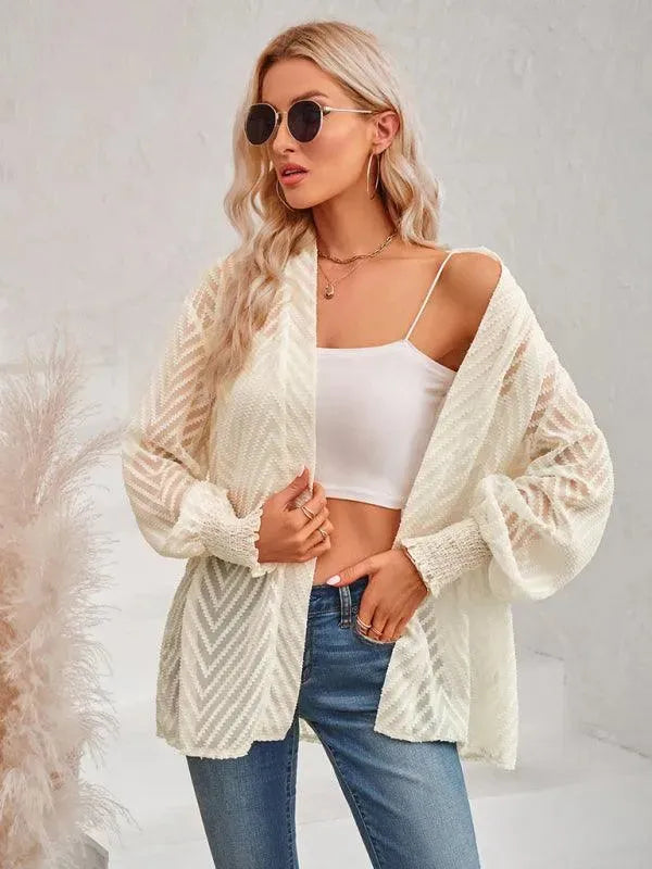 Loose Jacquard Women Cardigan Sweater - Cardigan Sweater - LeStyleParfait