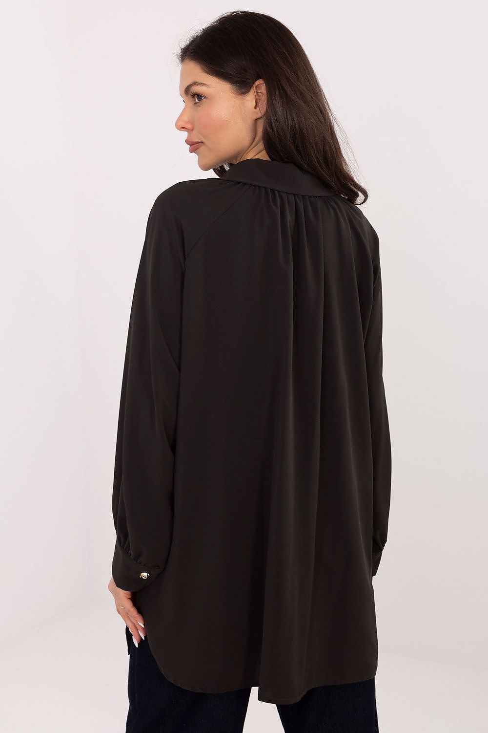 Loose Long Tunic Office Shirt-Women's Shirts-LeStyleParfait