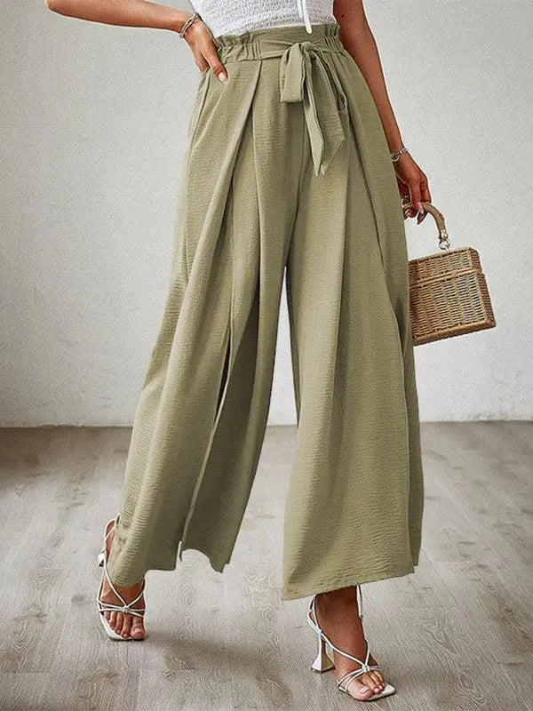 Loose Pleated Wide Leg Women pants - Women Pants - LeStyleParfait