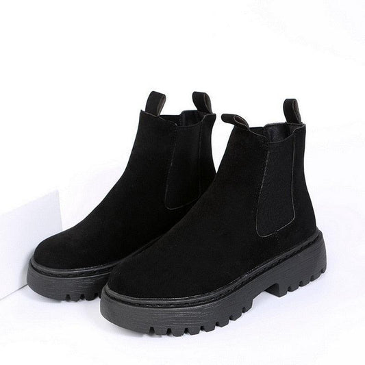 Low Black Suede Boots - Boots - LeStyleParfait