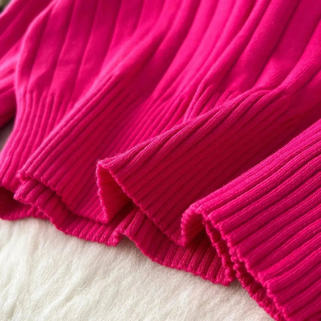LSP SWEATER Cozy Women Casual Ribbed Two-Piece Sweater Set