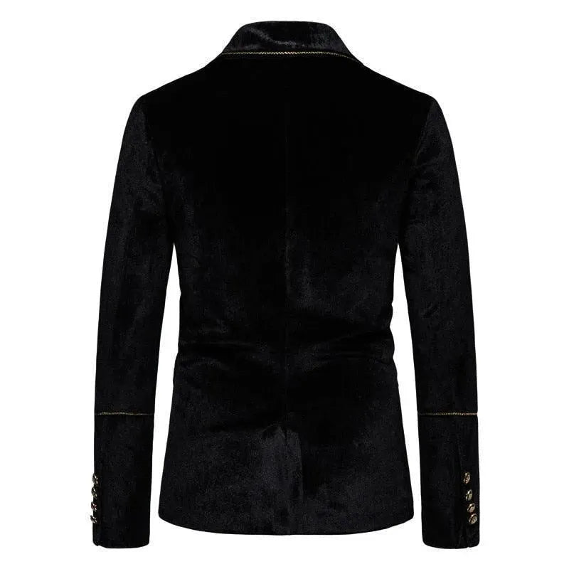 Luxury Gold Stripes Velvet Suit - Velvet Suit - LeStyleParfait