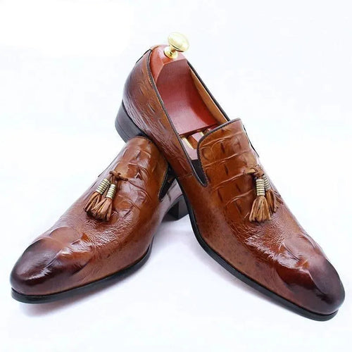 Luxury Leather Loafer Shoes With Tassels - Loafer Shoes - LeStyleParfait